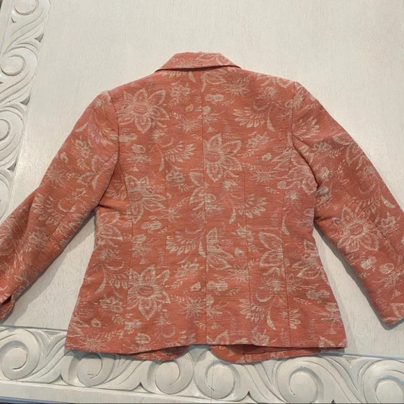 Rafaella Floral 3/4 Sleeve Blazer Jacket Textured - Picture 4 of 5